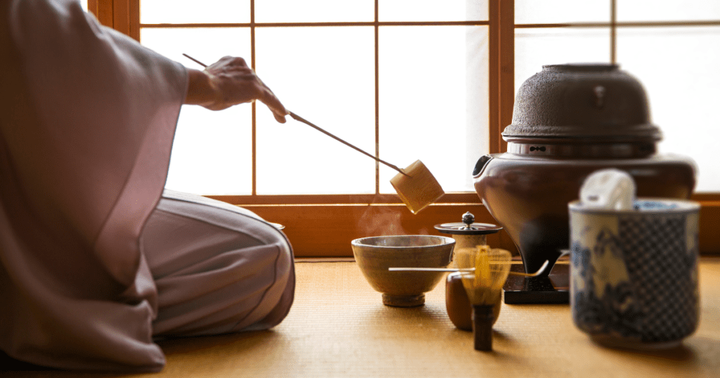 Un seiza parfait pour un rituel où le temps semble se figer…